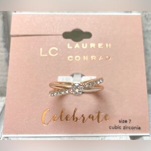 LC Lauren Conrad Celebrate Ring Rose Gold Color Size 7 Cubic Zirconia 2022 NWT